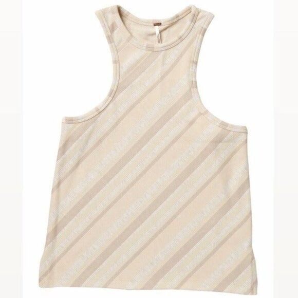 FREE PEOPLE Sidelines Tank Top Ivory Combo - Picture 1 of 5